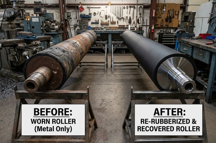 Textile Roller Re-Rubberizing / Roller Recovering Service - Siva Rollers