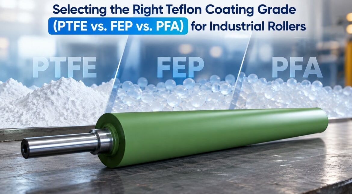 Selecting the Right Teflon Coating Grade (PTFE vs. FEP vs. PFA) for Industrial Rollers - Siva Rollers